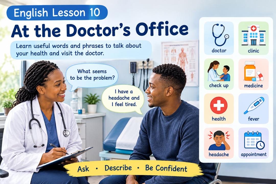 Beginner English Lesson 10: At the Doctor’s Office